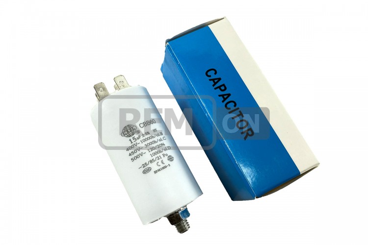 Конденсатор CBB60 15 мкФ 450V, з гайкою